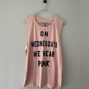 Mean Girls On Wednesdays We Wear Pink Tank Size XL